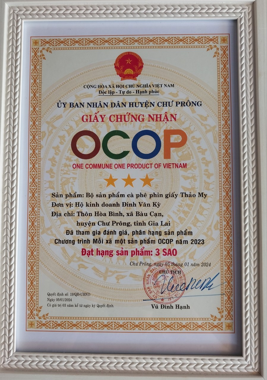 Cà phê phin giấy Thảo My thương hiệu từ chương trình OCOP Cà phê phin giấy Thảo My thương hiệu từ chương trình OCOP