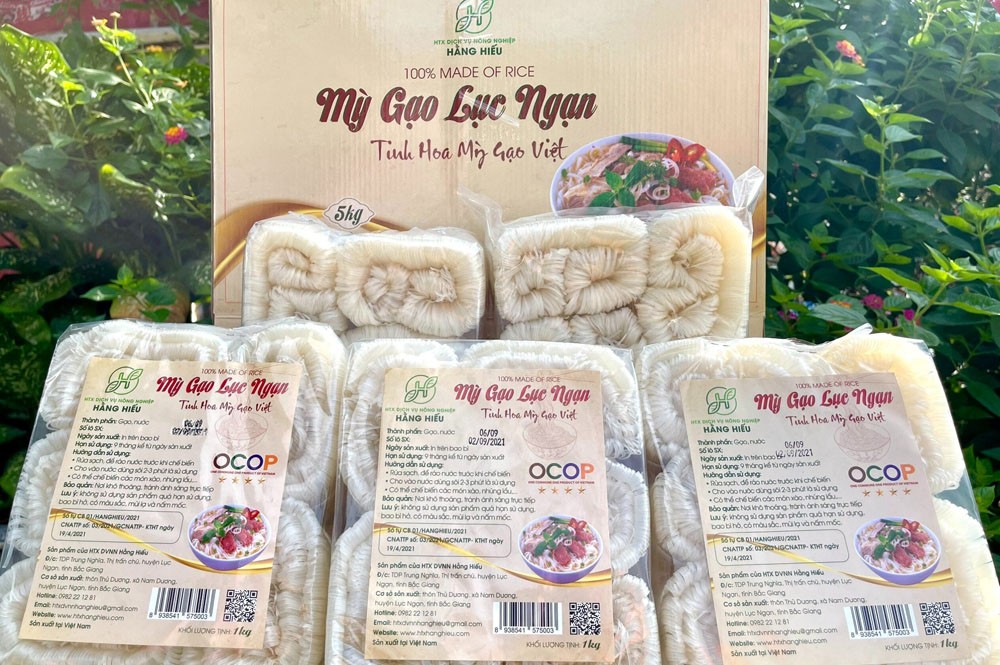 Mỳ gạo Lục Ngạn của HTX Hằng Hiếu đạt OCOP 4 sao