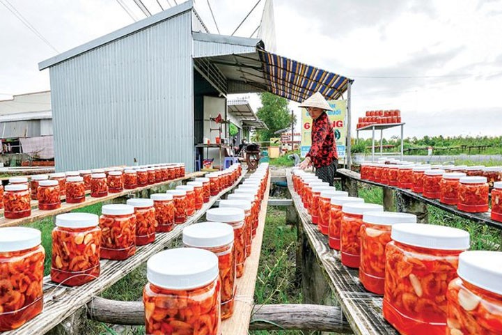 Sản phẩm mắm tôm Sáu Tùng (ấp Trung Cang, xã Tân Trung) được khách hàng trong và ngoài tỉnh ưa chuộng. Sản phẩm mắm tôm Sáu Tùng (ấp Trung Cang, xã Tân Trung) được khách hàng trong và ngoài tỉnh ưa chuộng.