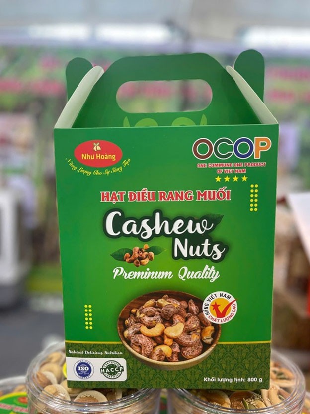 Sản phẩm điều rang muối của cơ sở sản xuất kinh doanh Như Hoàng, xã Thọ Sơn, huyện Bù Đăng.