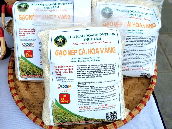 Sản phẩm gạo nếp cái hoa vàng của Hợp tác xã Kinh doanh DVTH Nông nghiệp Thụy Lâm được cấp chứng nhận OCOP 3 sao
