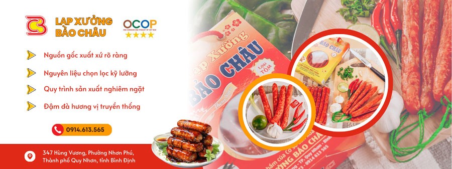 Lạp xưởng Bảo Châu sản phẩm OCOP 4 sao