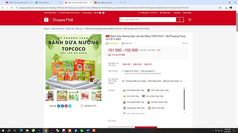 Tiêu thụ sản phẩm OCOP qua kênh thương mại điện tử Tiêu thụ sản phẩm OCOP qua kênh thương mại điện tử