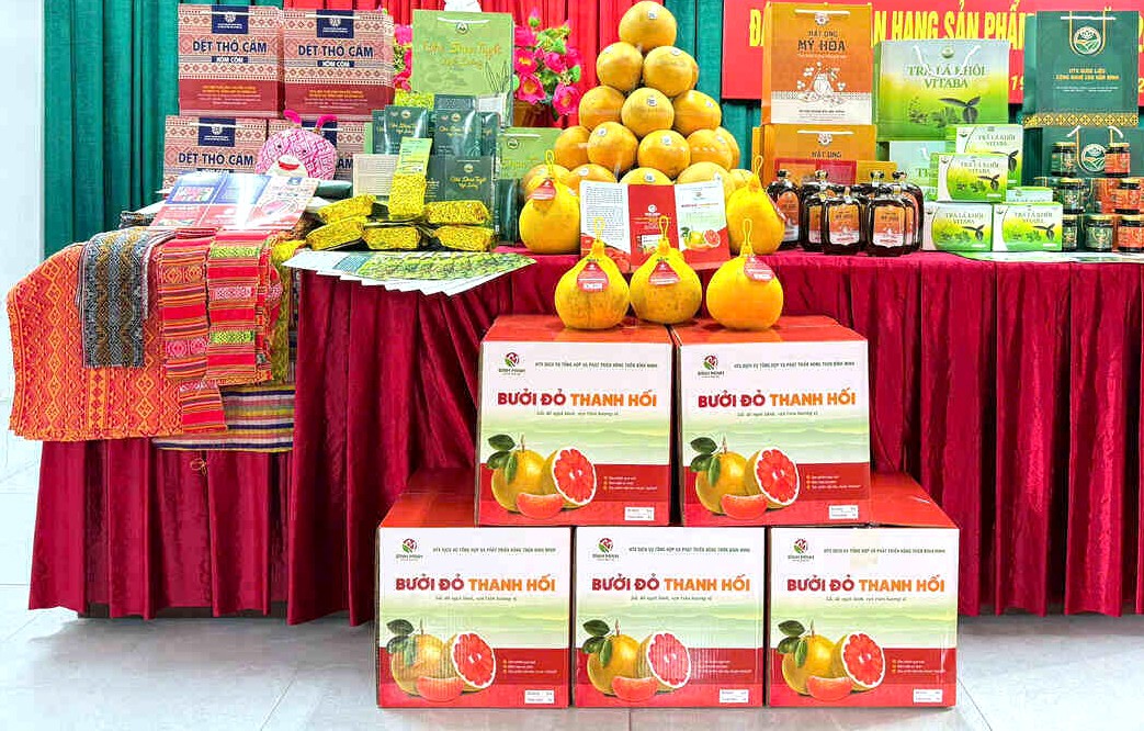 Sản phẩm OCOP của huyện Tân Lạc đều có tem truy xuất nguồn gốc, bao bì đóng gói phù hợp.