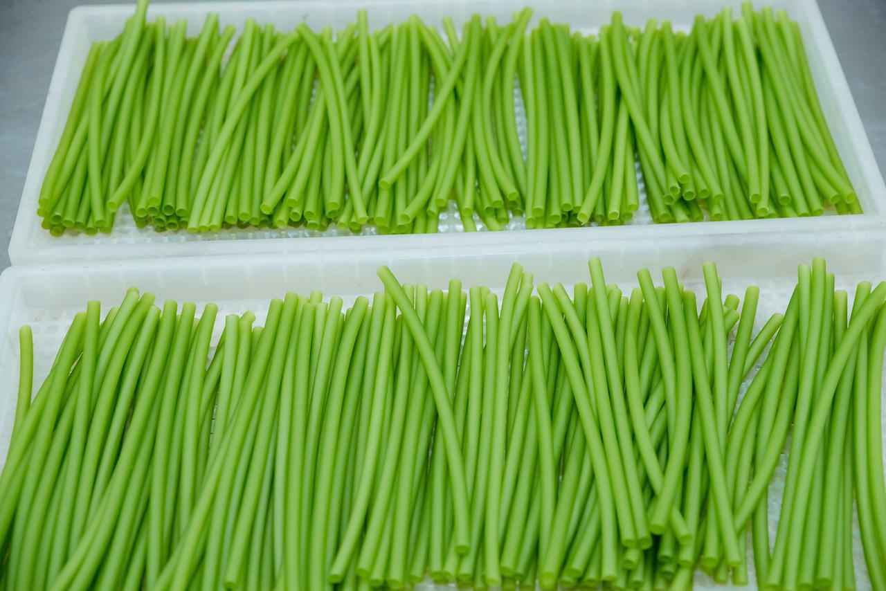 Anh nông dân ‘hô biến’ rau củ thành ống hút thân thiện với môi trường Sản phẩm ống hút Ecos làm từ rau củ.