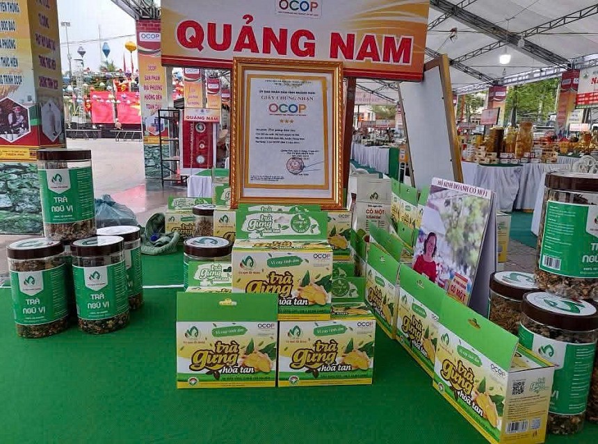 Trà gừng thương hiệu “Cô Một” được đánh giá cao nhờ chế biến từ cây gừng sẻ Quảng Nam, vốn sở hữu vị cay đằm, mùi thơm nồng nàn, ít loại gừng ở đâu sánh bằng