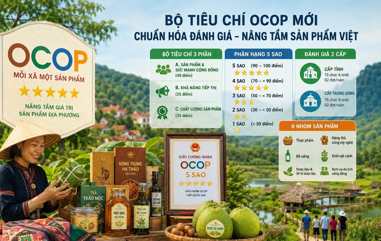 Bộ tiêu chí mới cho sản phẩm OCOP nâng cao chất lượng và thương hiệu Bộ tiêu chí mới cho sản phẩm OCOP nâng cao chất lượng và thương hiệu