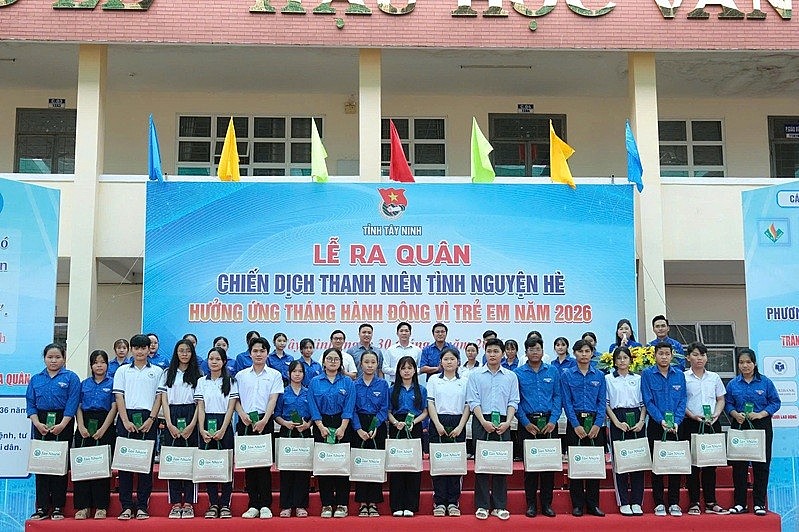 Tân Nhiên đồng hành cùng Lễ ra quân Chiến dịch Thanh niên tình nguyện hè và hưởng ứng Tháng hành động vì trẻ em năm 2026 tại tỉnh Tây Ninh
