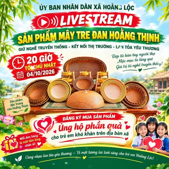 Livestream đưa mây tre đan Hoằng Thịnh đến người tiêu dùng