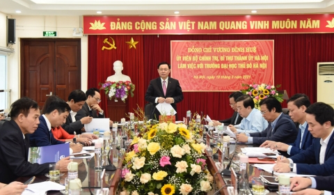 bi thu thanh uy vuong dinh hue lam viec voi truong dai hoc thu do ha noi