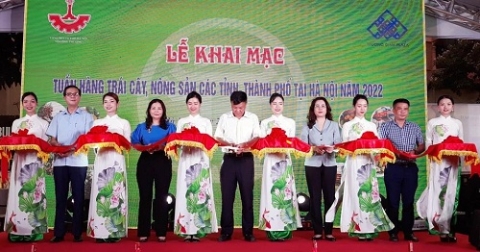 hon 45 gian hang tham gia tuan hang trai cay nong san cac tinh va ha noi 2022