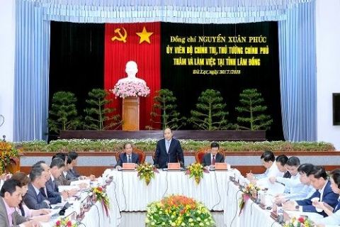 thu tuong nguyen xuan phuc lam viec voi lanh dao tinh lam dong