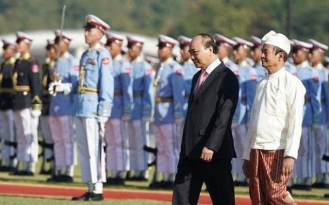 tong thong myanmar chu tri le don trong the thu tuong nguyen xuan phuc