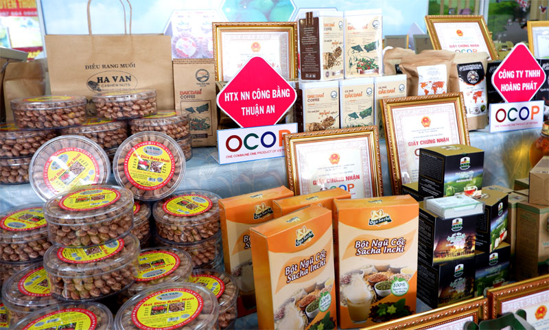 Một số sản phẩm được công nhận OCOP tỉnh Đắk Nông. Ảnh: ST