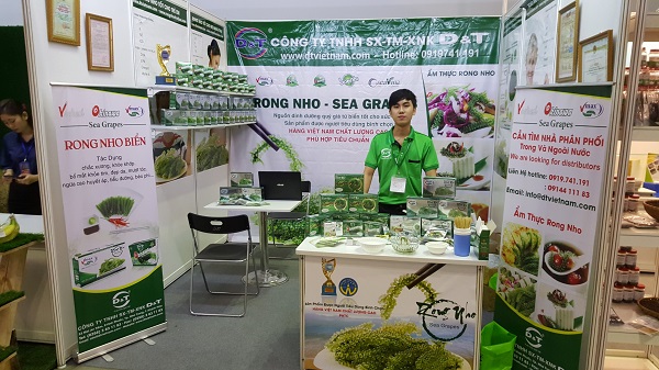 Display booth of Seaweed grapes Khanh Hoa products of D&amp;amp;T . company