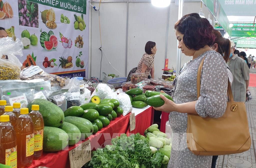 Người tiêu dùng Hà Nội tham quan, mua sắm tại Tuần hàng trái cây, nông sản các tỉnh, thành phố năm 2022.