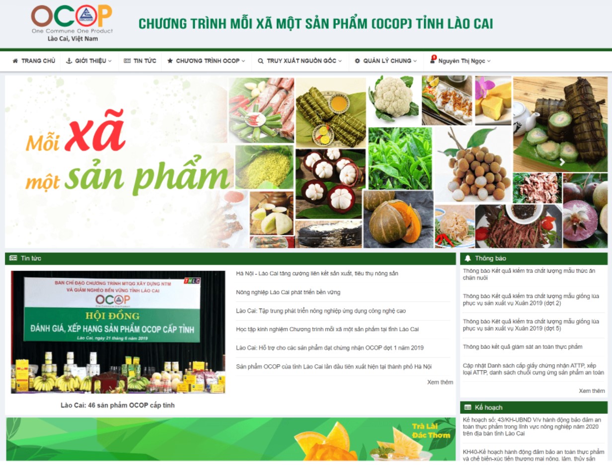 OCOP Lao Cai products' man aging Website